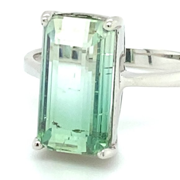 BiColor Tourmaline 7.22ct Solid 14K White Gold Ring - Picture 7 of 7